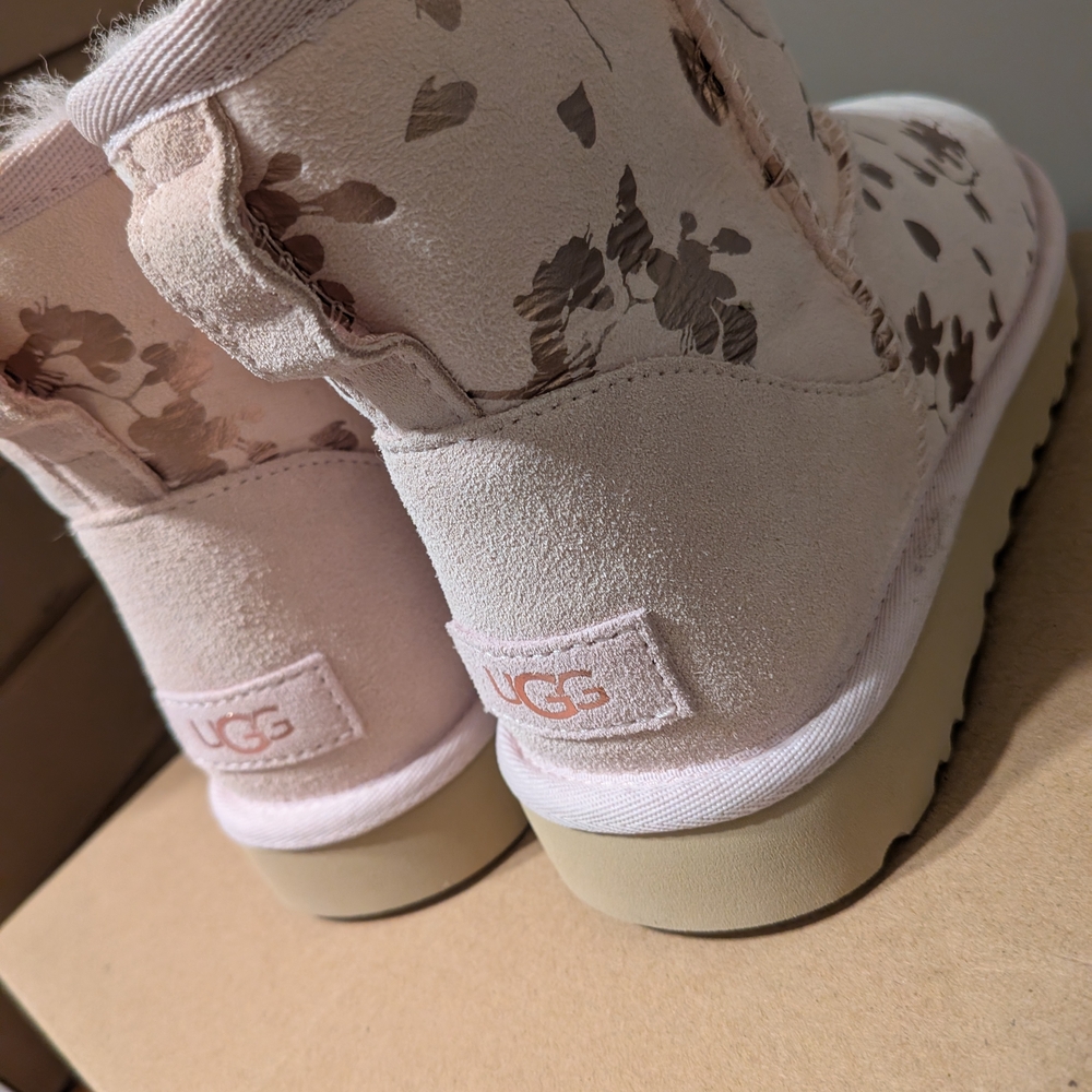 UGG Light Pink Floral Boots